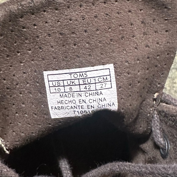 TOMS Women's Chocolate Lace-Up Suede Boots Size 10 - Picture 7 of 7